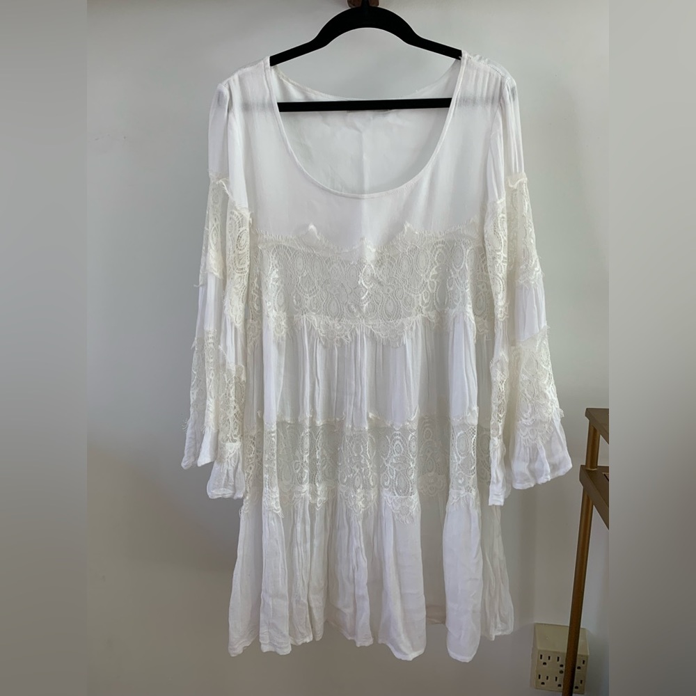 Minkpink white & lace dress, size small